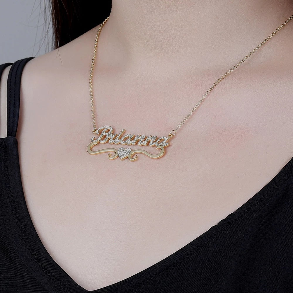 ICED HEART NAME NECKLACE