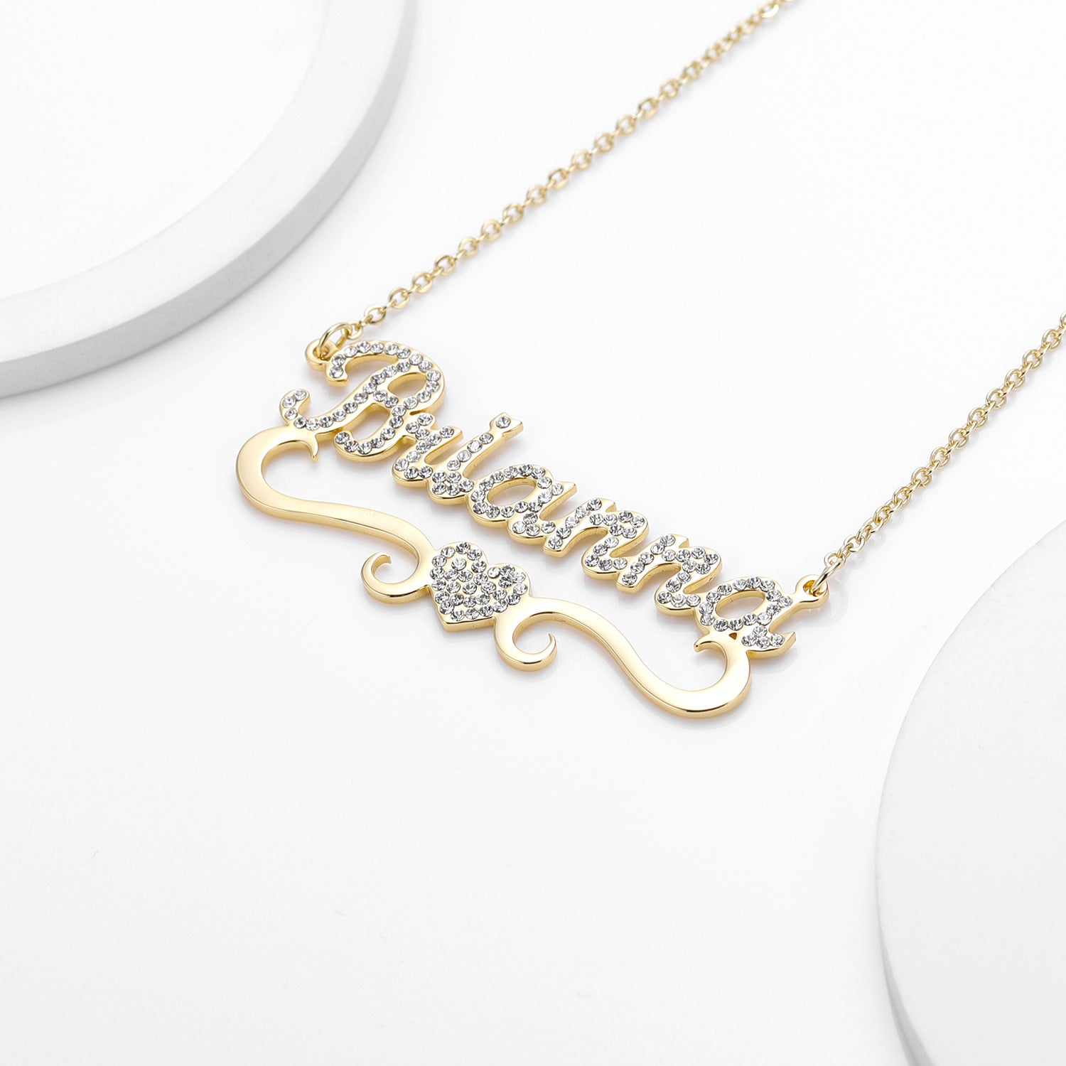 ICED HEART NAME NECKLACE