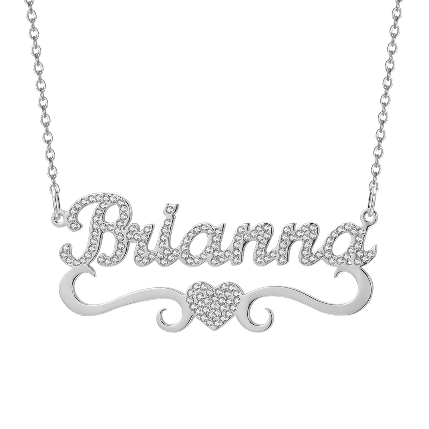ICED HEART NAME NECKLACE