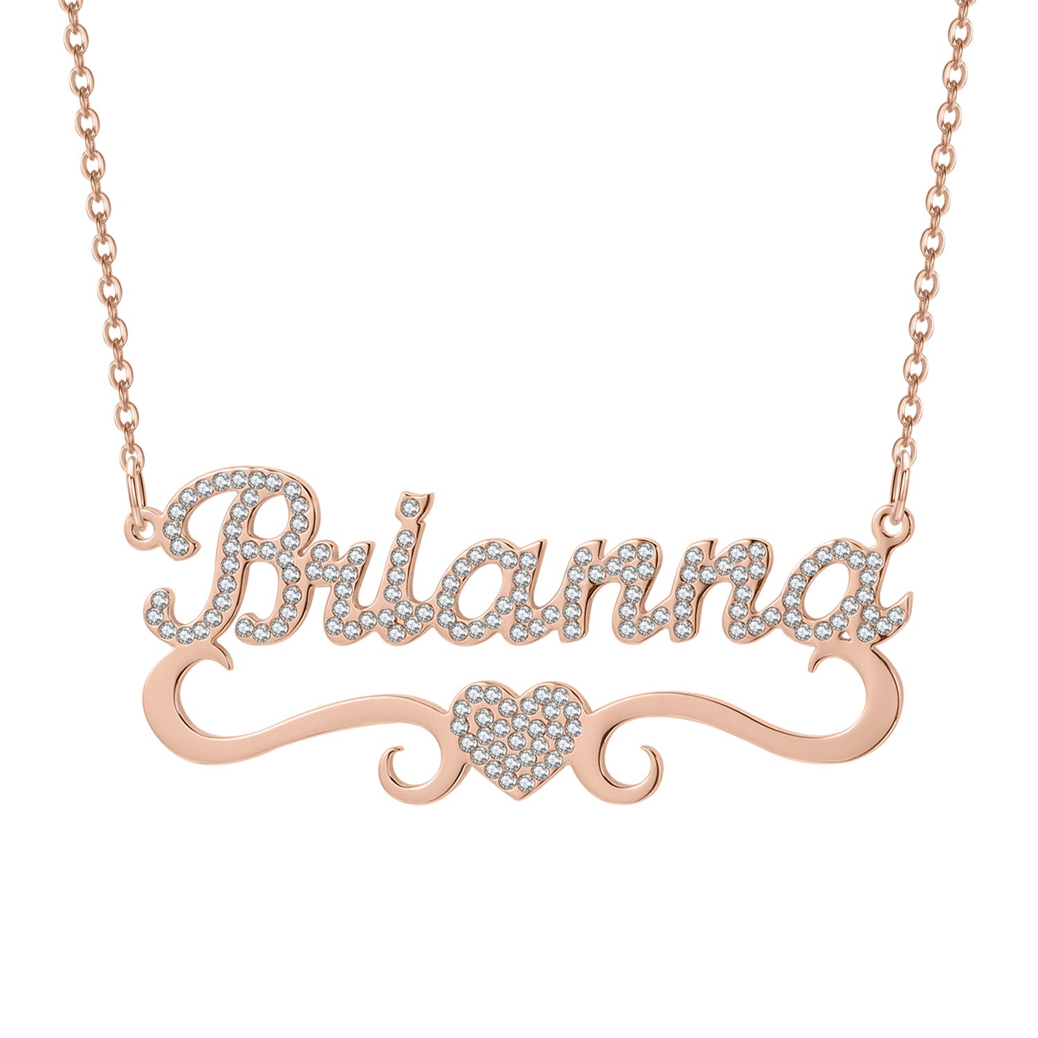 ICED HEART NAME NECKLACE