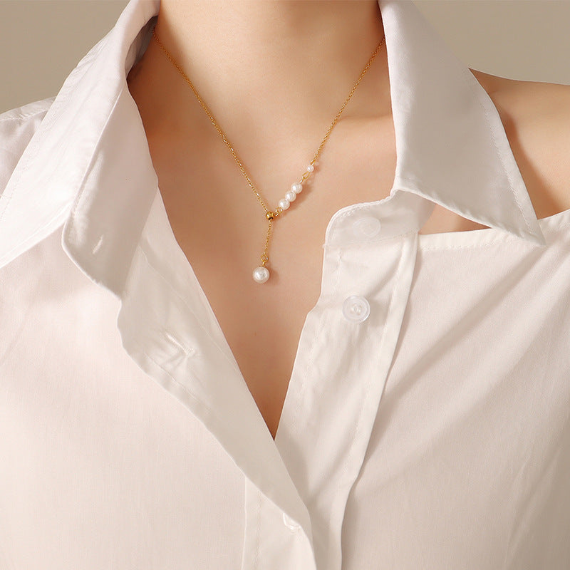 IMITATION PEARL MINIMALIST NECKLACE