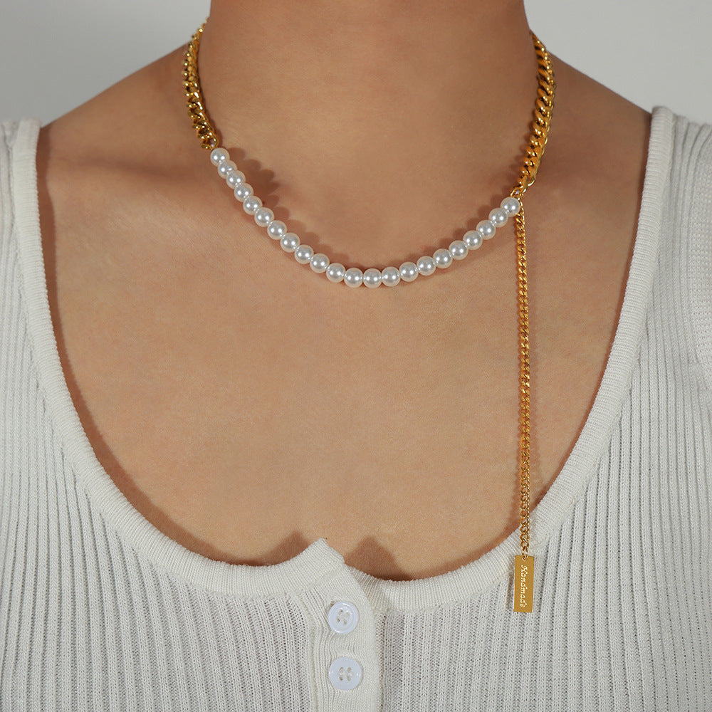IMITATION PEARL SPLICING NECKLACE