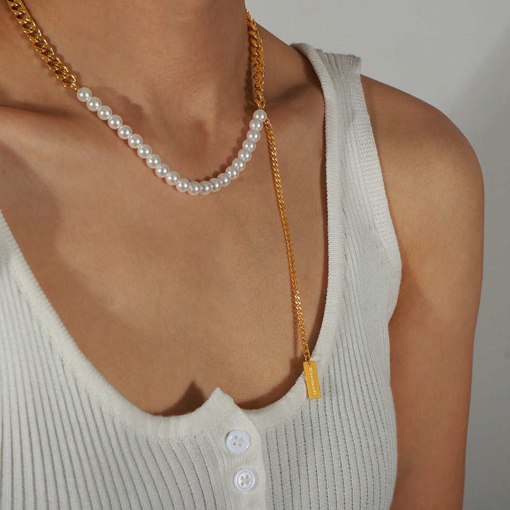 IMITATION PEARL SPLICING NECKLACE
