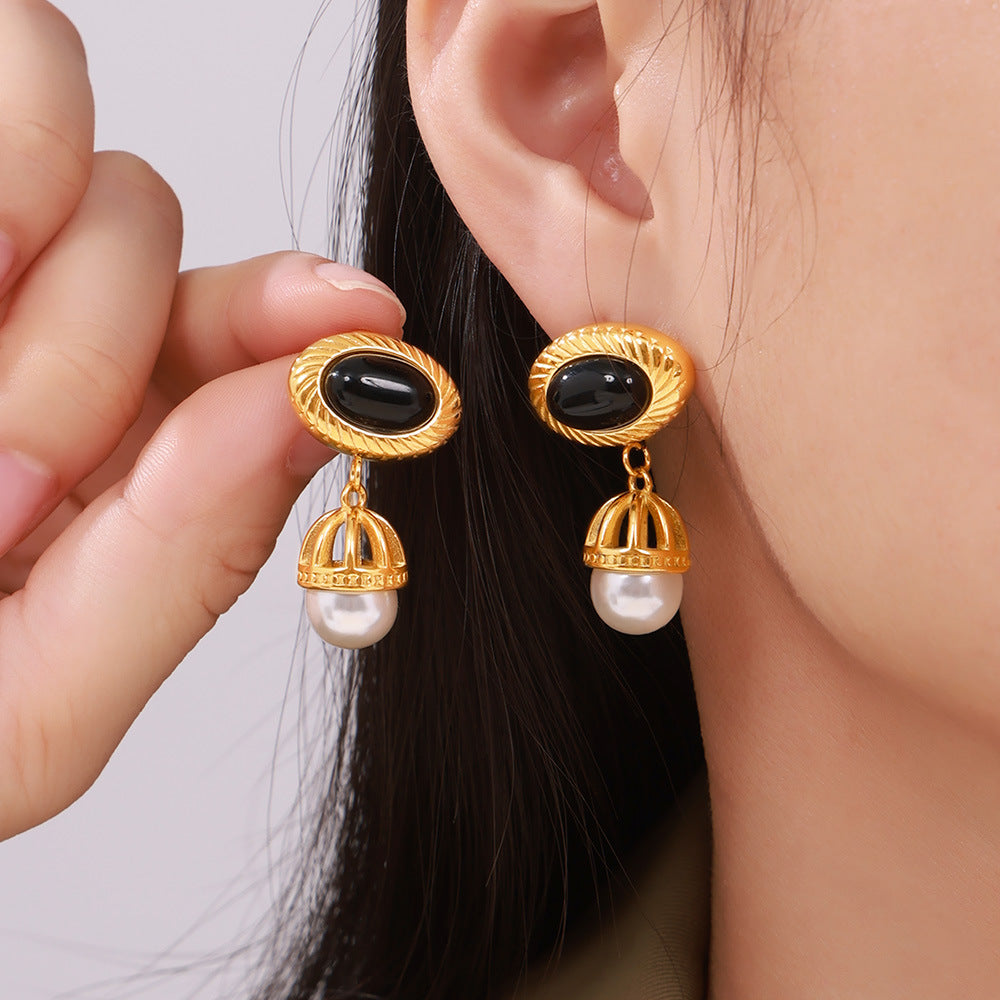 IMITATION PEARL TASSEL EARRINGS