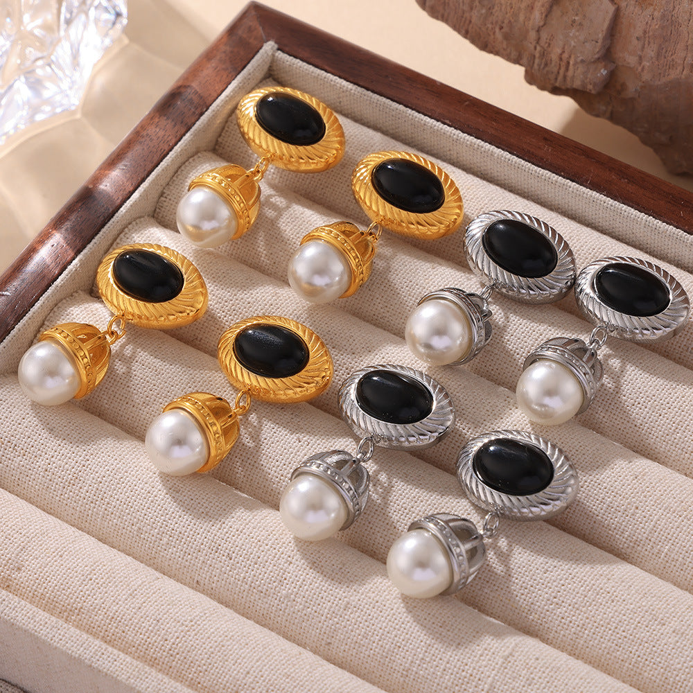 IMITATION PEARL TASSEL EARRINGS