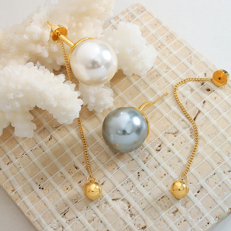 IMITATION PEARL TASSEL EARRINGS