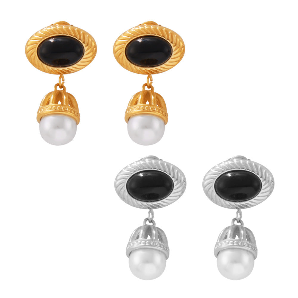IMITATION PEARL TASSEL EARRINGS
