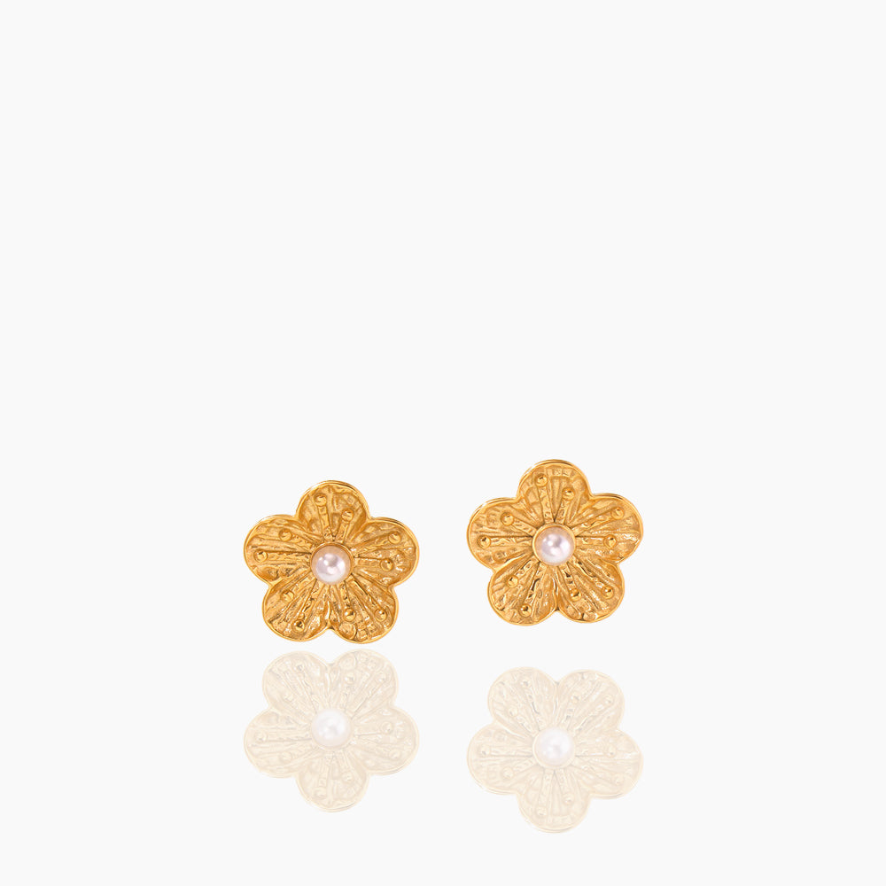 INLAID-PEARL-FLOWER-EARRINGS