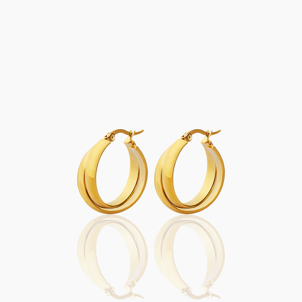 IRREGULAR DOUBLE LOOP WRAPPED EARRINGS