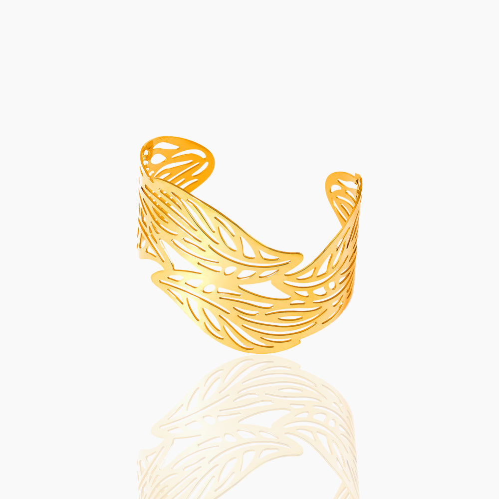 IRREGULAR LEAF HOLLOW OPENING BRACELET