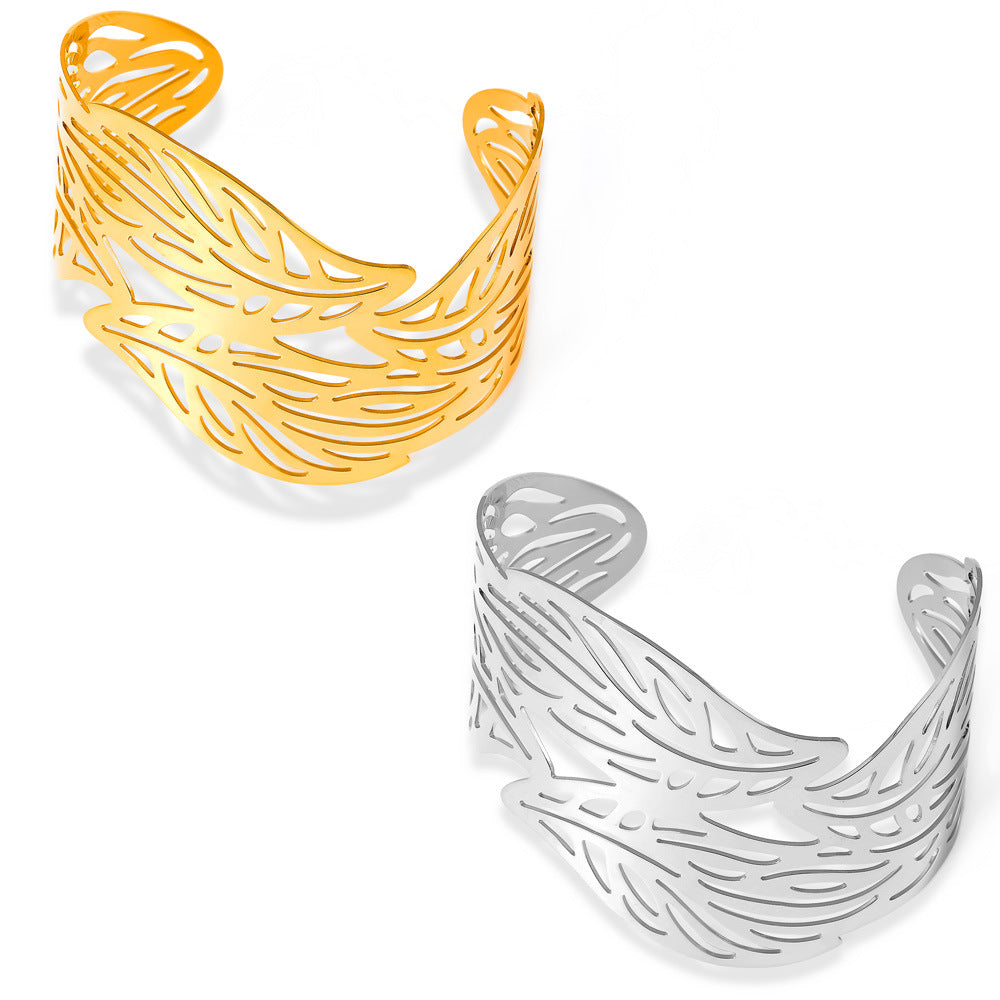 IRREGULAR LEAF HOLLOW OPENING BRACELET