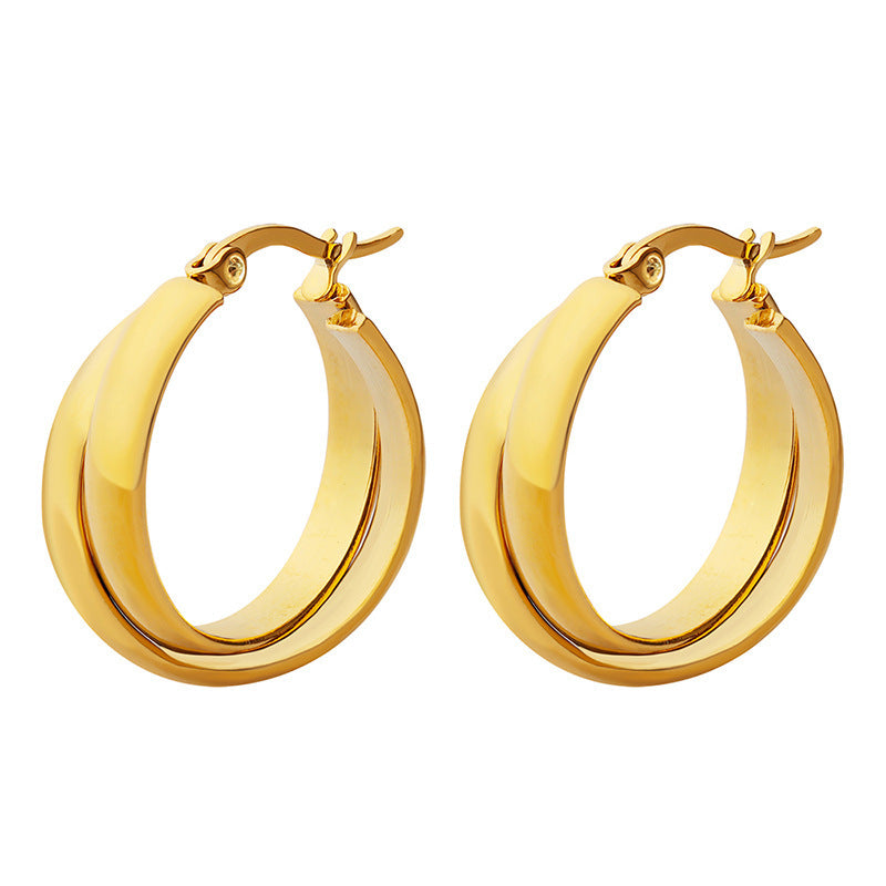 IRREGULAR DOUBLE LOOP WRAPPED EARRINGS