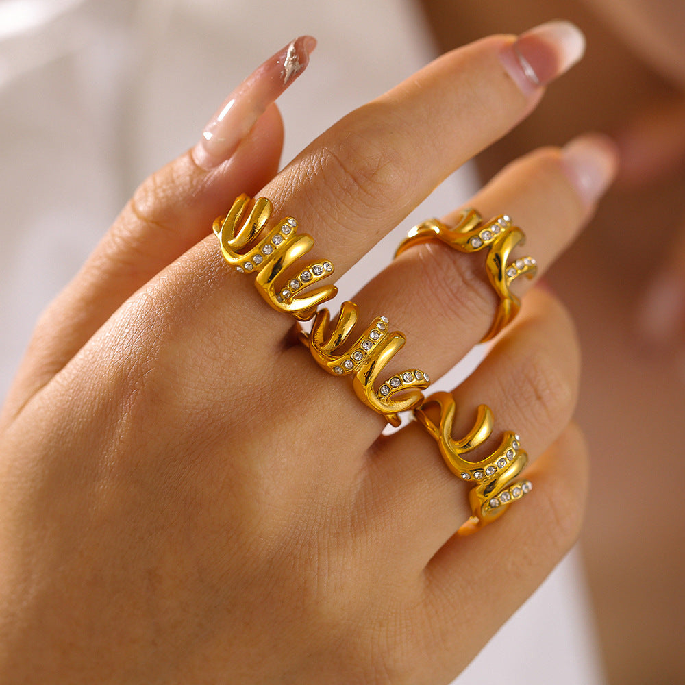 IRREGULAR GEOMETRIC INLAID SPLICING RING