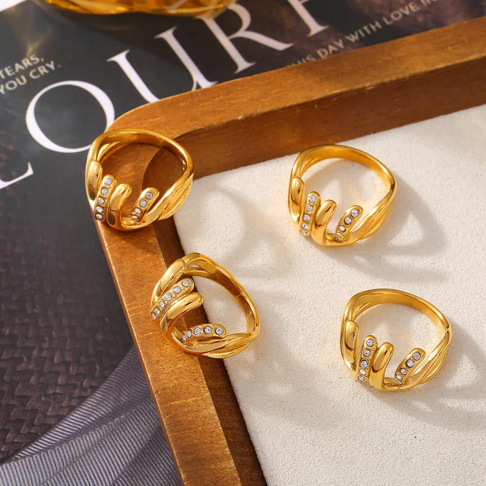 IRREGULAR GEOMETRIC INLAID SPLICING RING