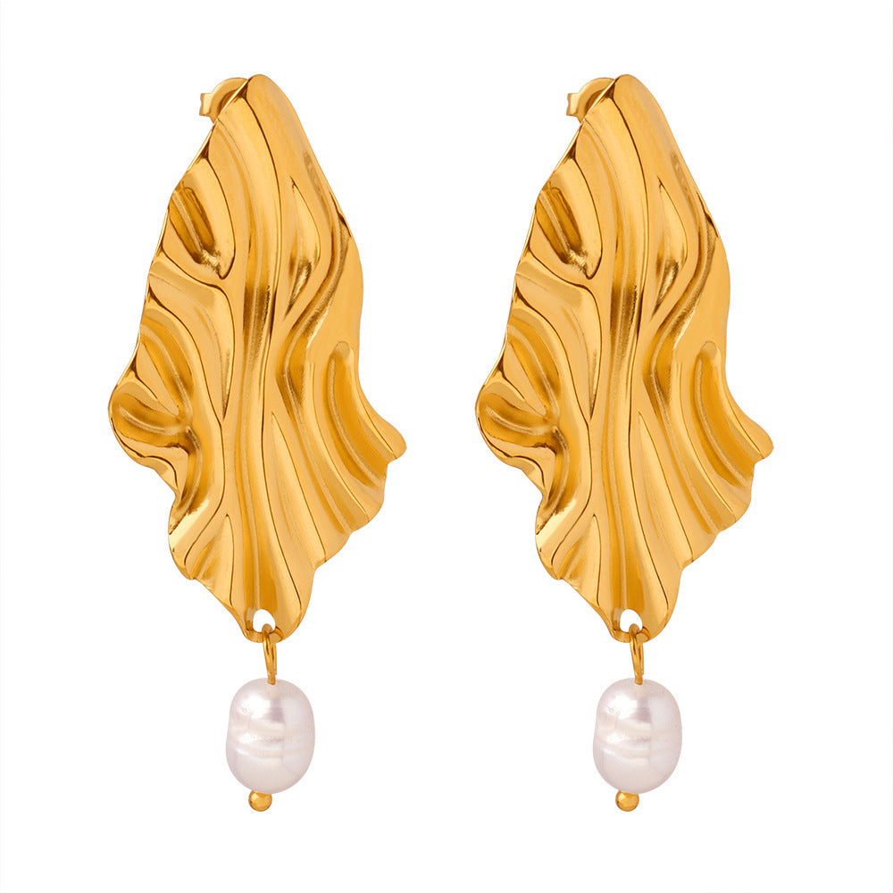 IRREGULAR PLEATED EARRINGS