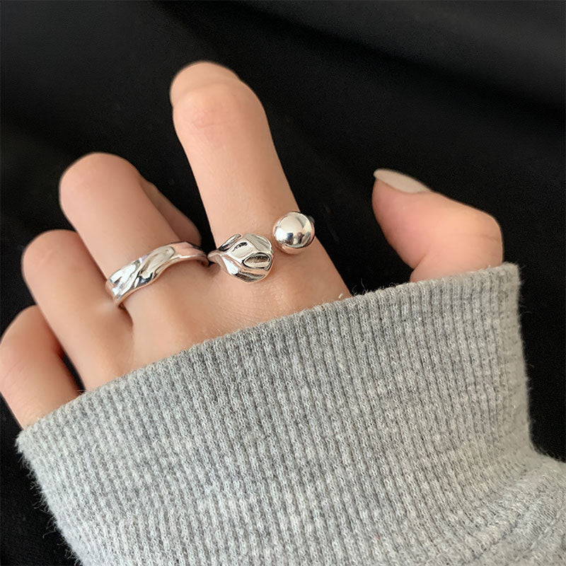 Irregular concave convex design ring