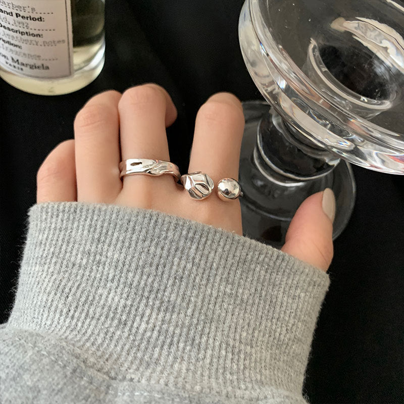 Irregular concave convex design ring