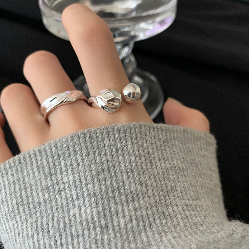 Irregular concave convex design ring