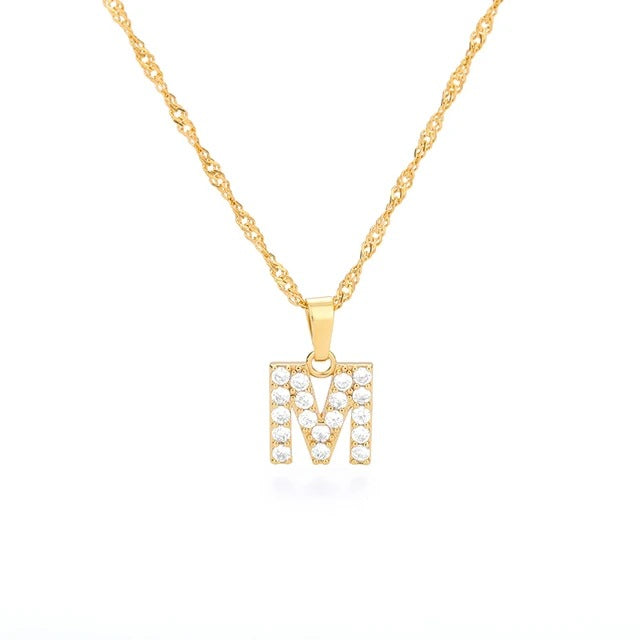 LETTERS ICED OUT NECKLACES