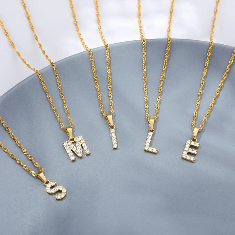 LETTERS ICED OUT NECKLACES