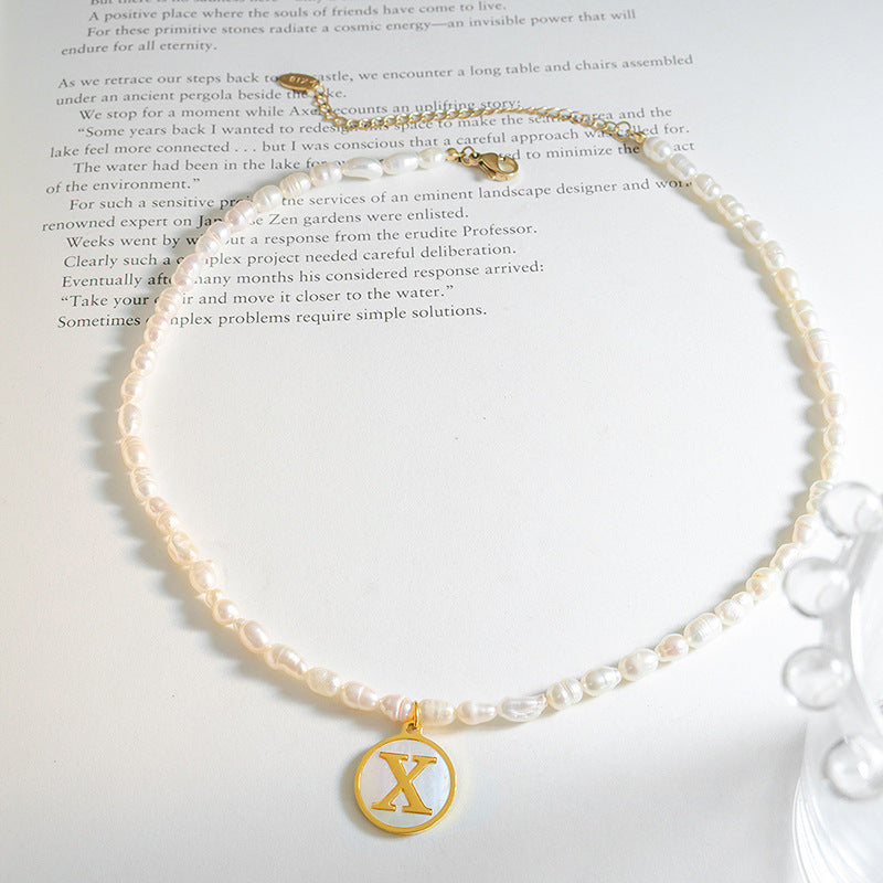 LETTER PEARL NECKLACE