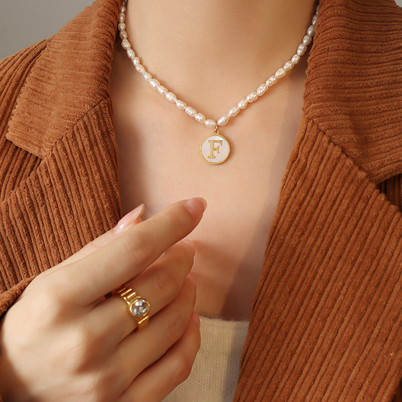 LETTER PEARL NECKLACE