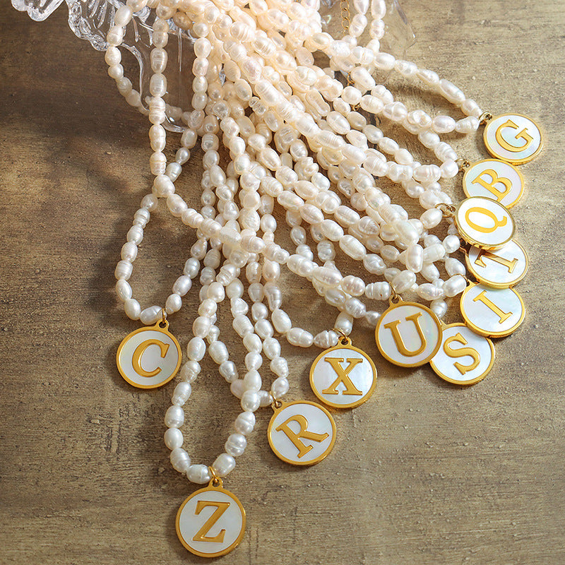 LETTER PEARL NECKLACE