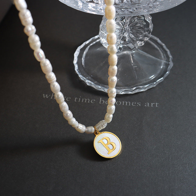 LETTER PEARL NECKLACE