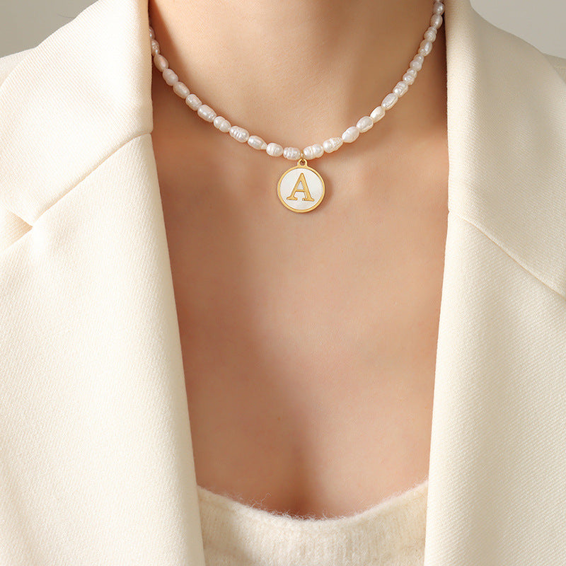 LETTER PEARL NECKLACE