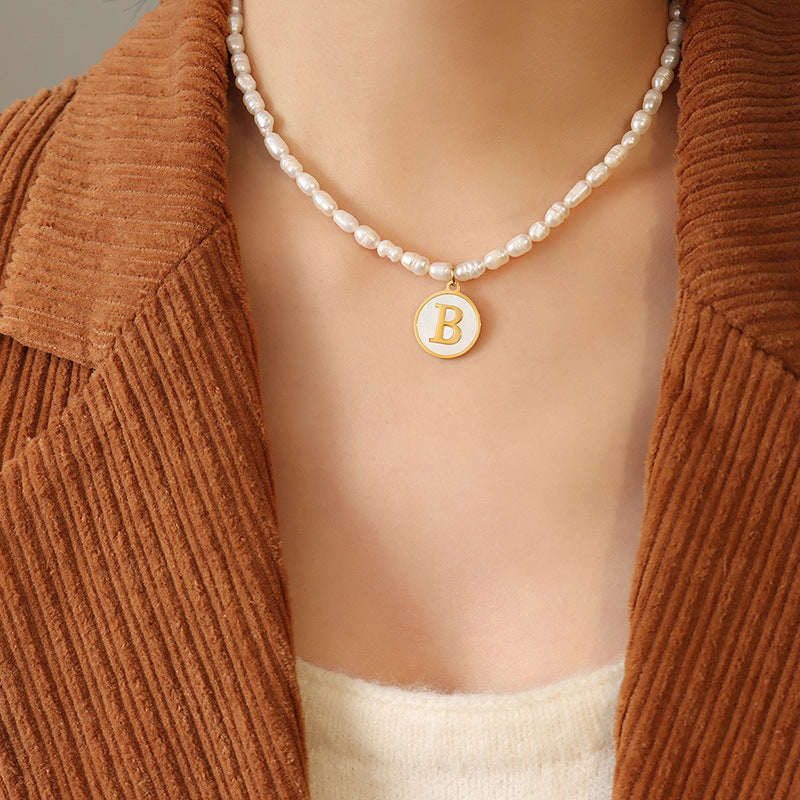 LETTER PEARL NECKLACE