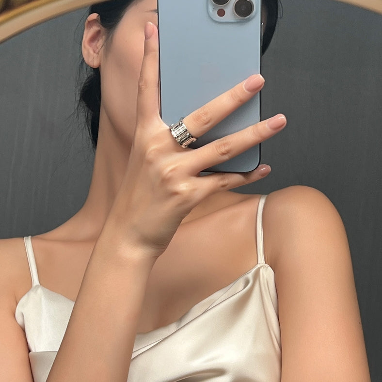 LINE GRID COUPLE RING