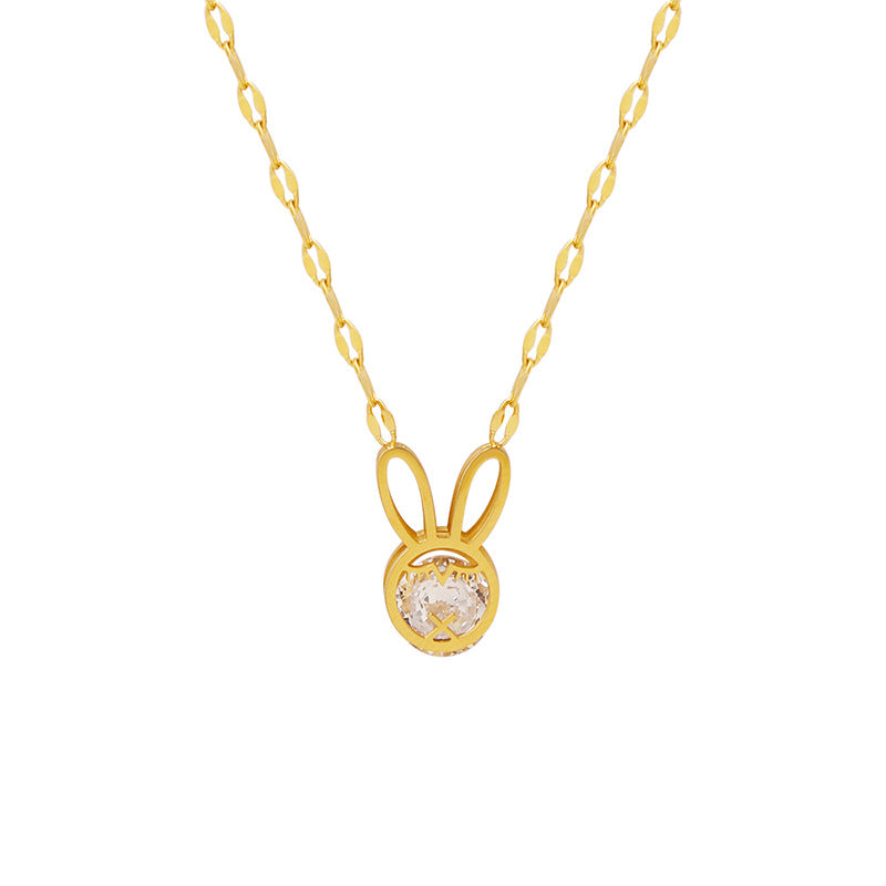 LITTLE RABBIT PENDANT BRIGHT STONE NECKLACE
