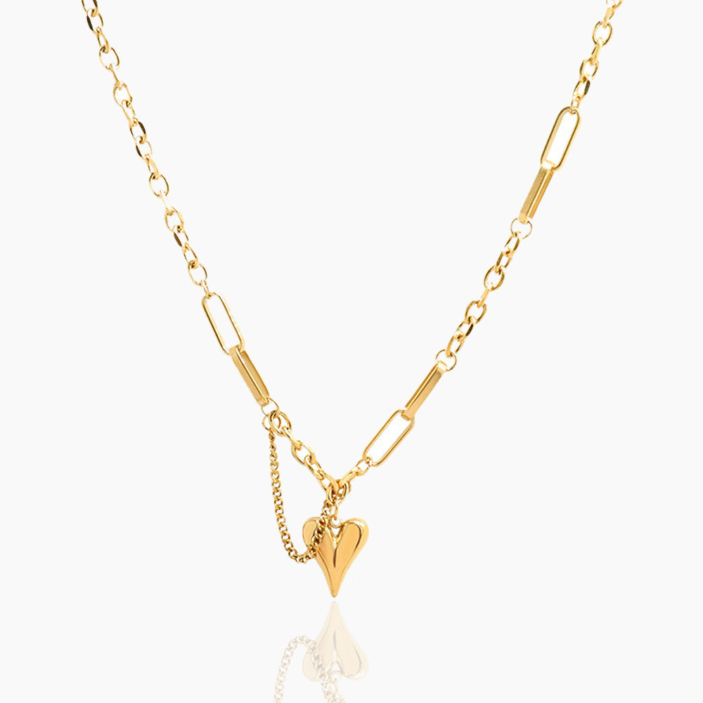 LITTLE PEACH HEART LOVE TASSEL NECKLACE