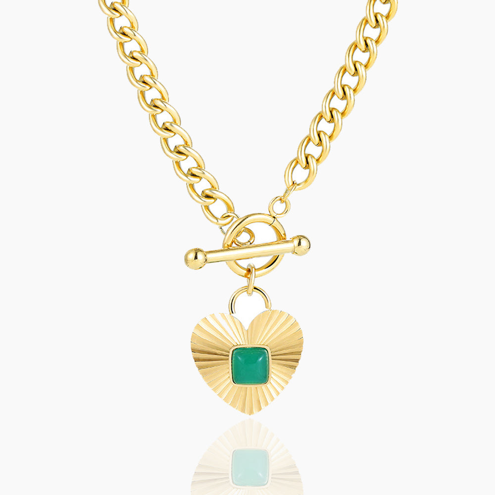 LOVE LOCK EMERALD NECKLACE