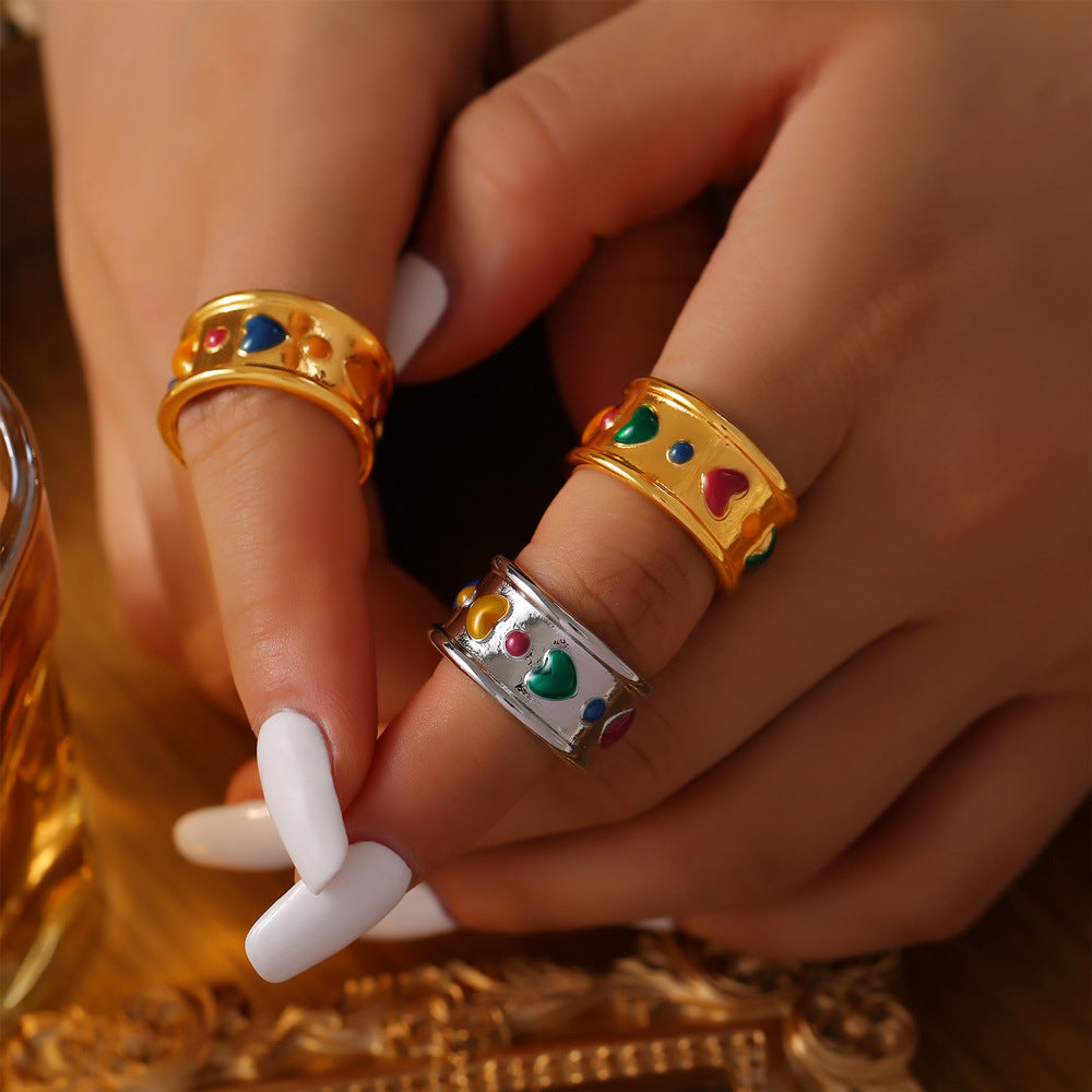 LOVE DROP GLAZED WIDE EDITION RING