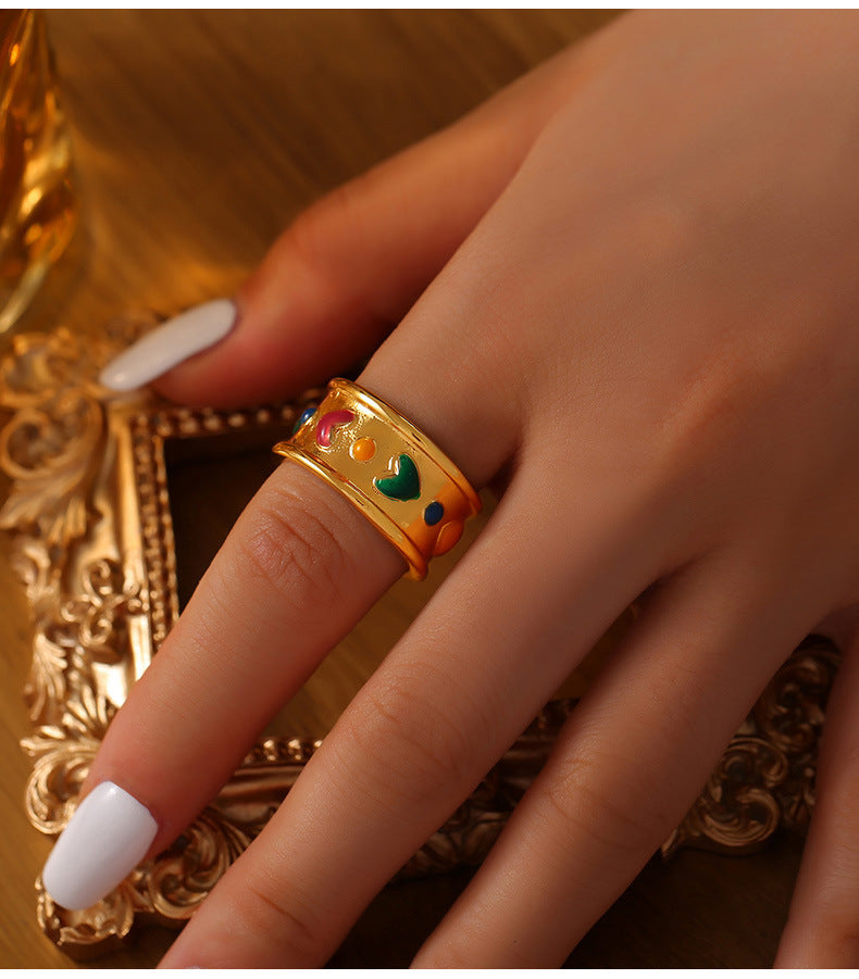 LOVE DROP GLAZED WIDE EDITION RING