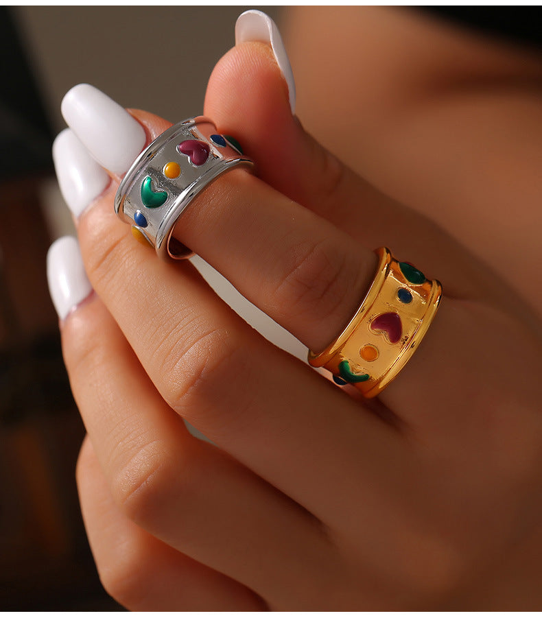 LOVE DROP GLAZED WIDE EDITION RING