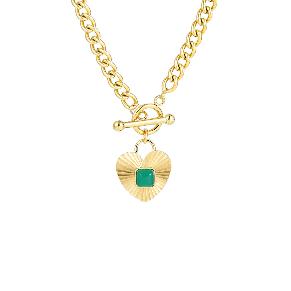 LOVE LOCK EMERALD NECKLACE