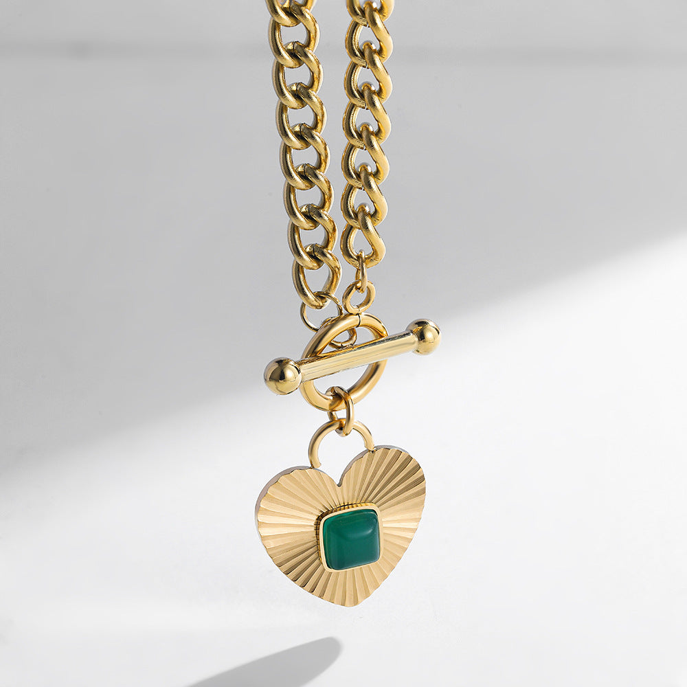 LOVE LOCK EMERALD NECKLACE