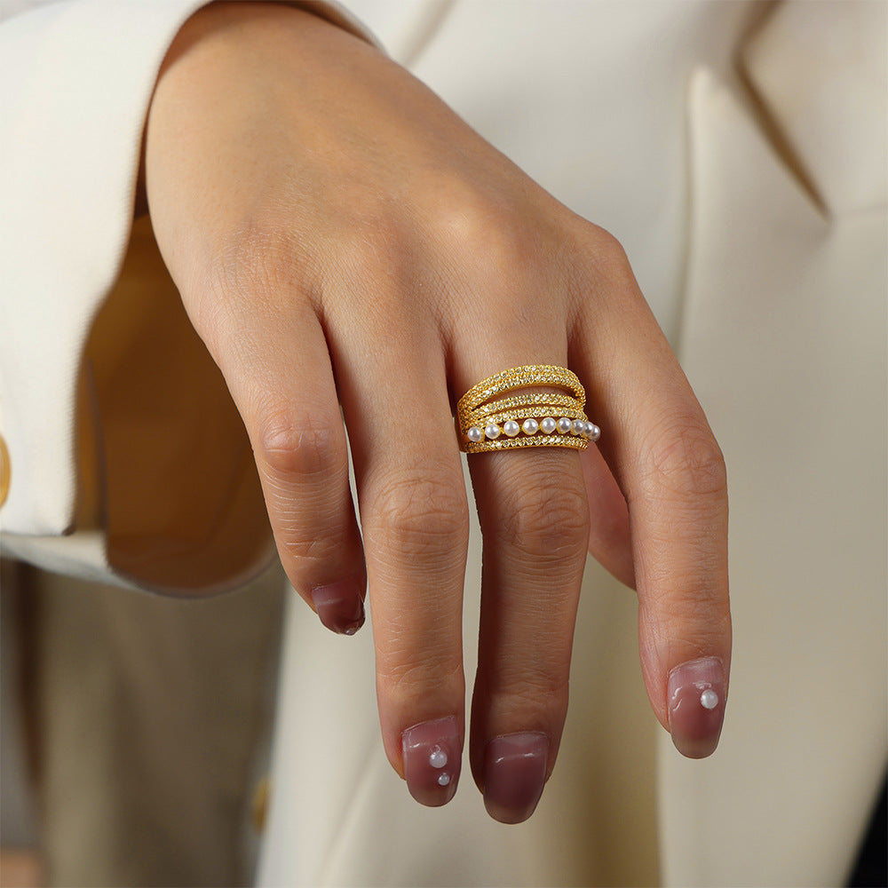 Layered Pearl Ring