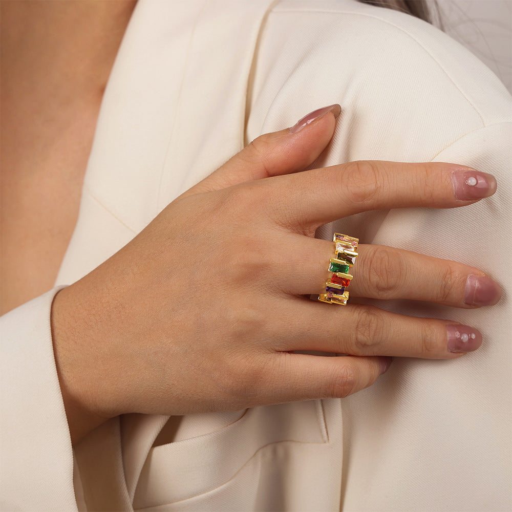 Luxury multi-color ring