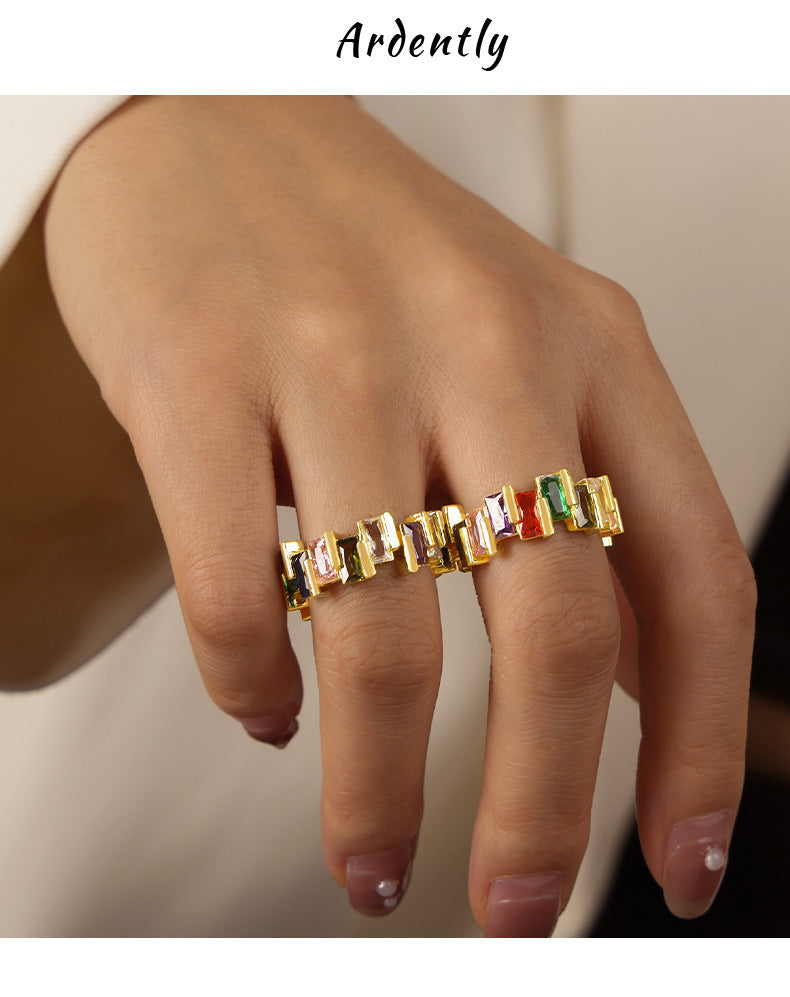 Luxury multi-color ring