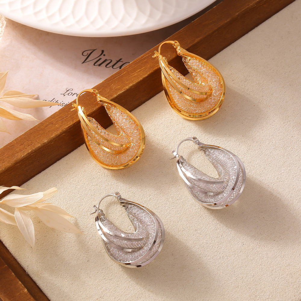 MESH WATER DROP EARRINGS