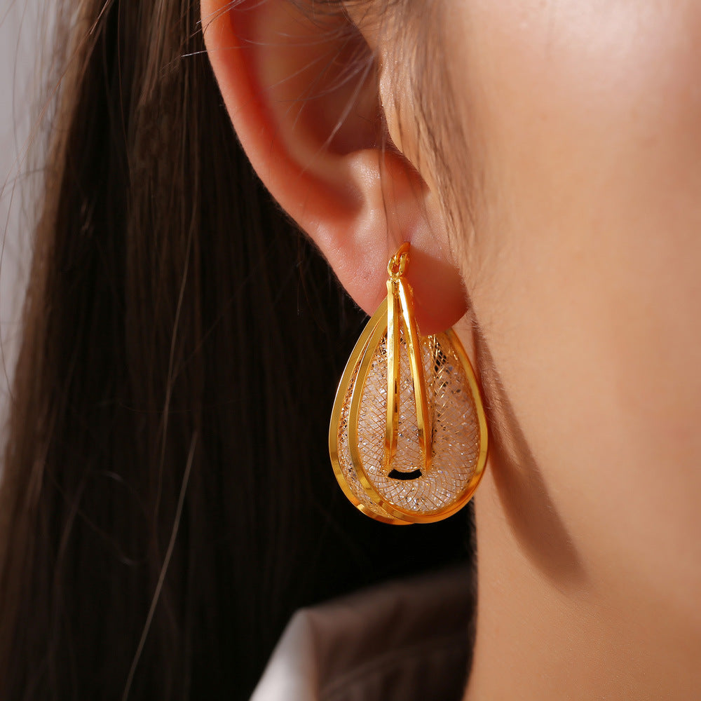 MESH WATER DROP EARRINGS