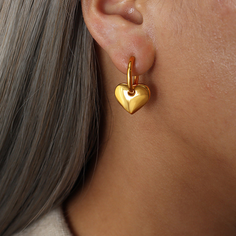 METAL HEART-SHAPED EARRINGS