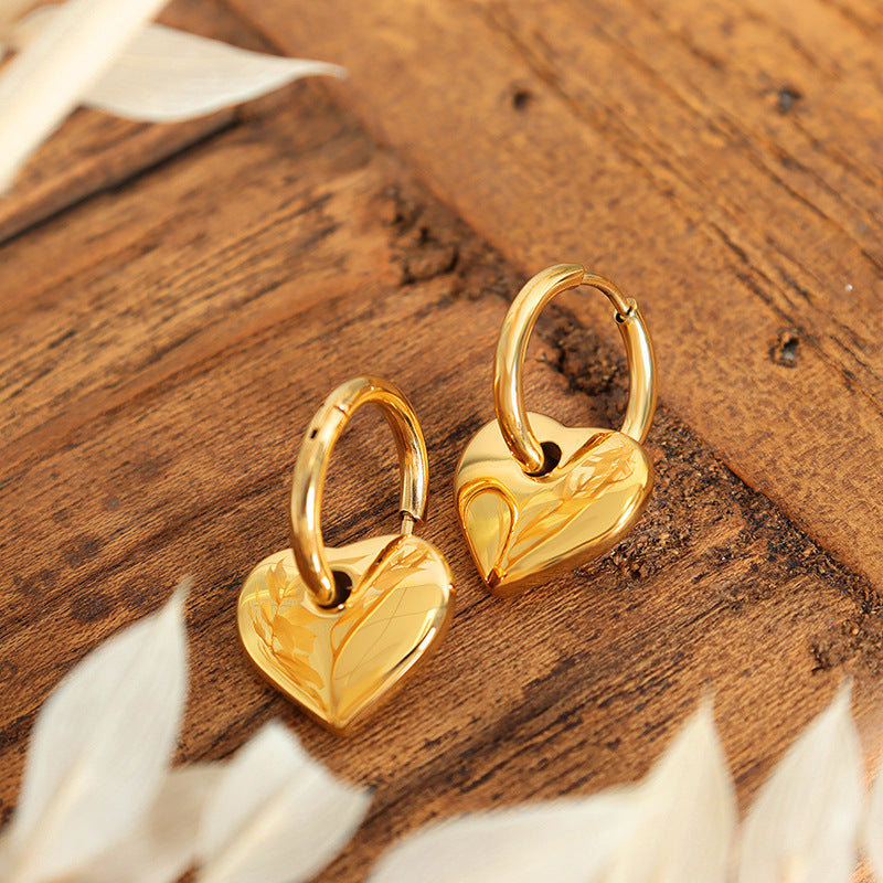 METAL HEART-SHAPED EARRINGS