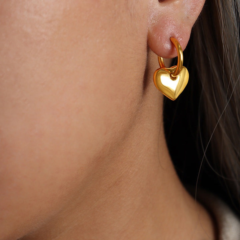 METAL HEART-SHAPED EARRINGS