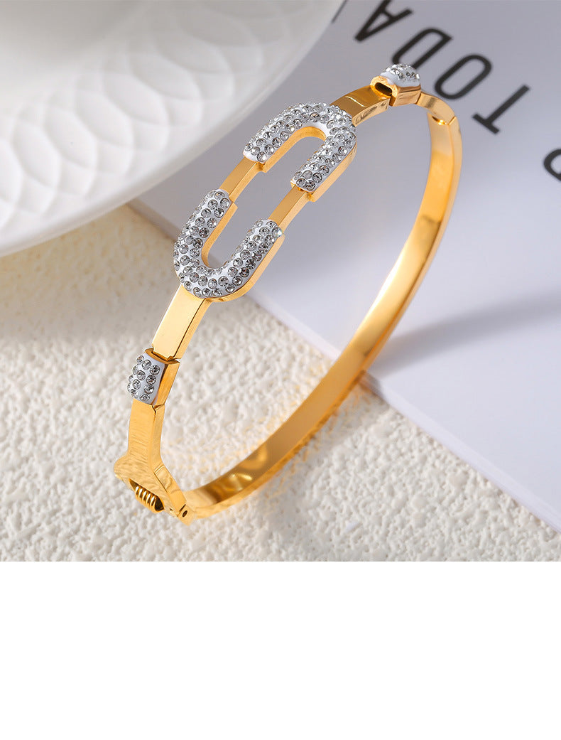 MINIMALIST FULL GEOMETRIC PAPERCLIP BRACELET