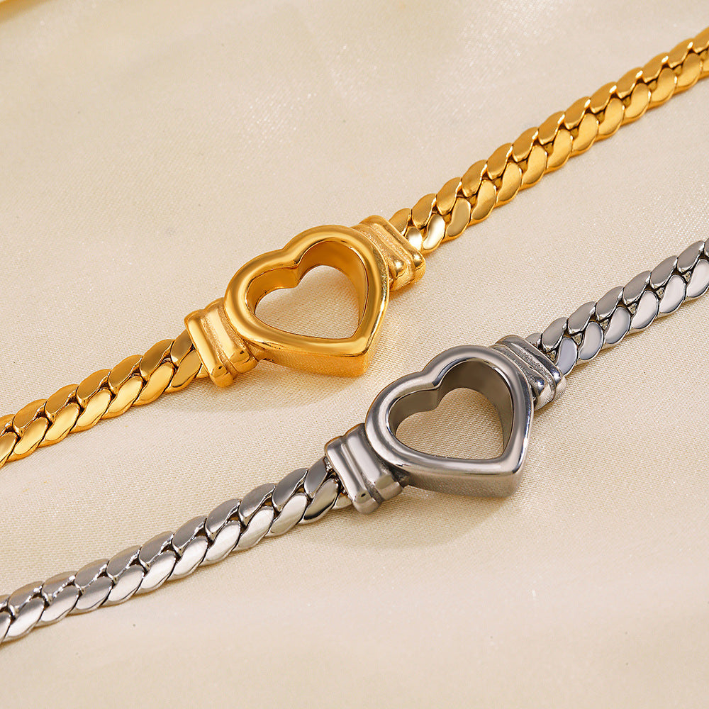 MINIMALIST HOLLOW HEART BRACELET