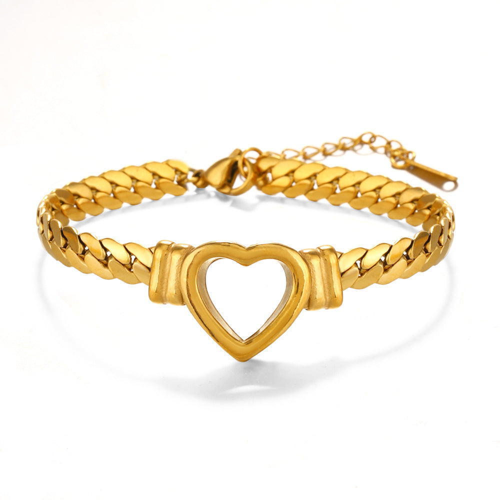 MINIMALIST HOLLOW HEART BRACELET
